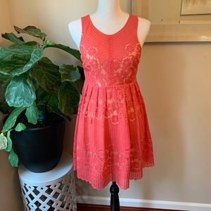 Free People Pink Lace Rocco Dress